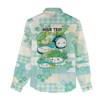 Personalized Japanese Kawaii Sushi Women Casual Shirt Green Wagara Palaka This Is How I Roll LT9 - Polynesian Pride