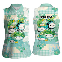 Personalized Japanese Kawaii Sushi Women Sleeveless Polo Shirt Green Wagara Palaka This Is How I Roll LT9 - Polynesian Pride