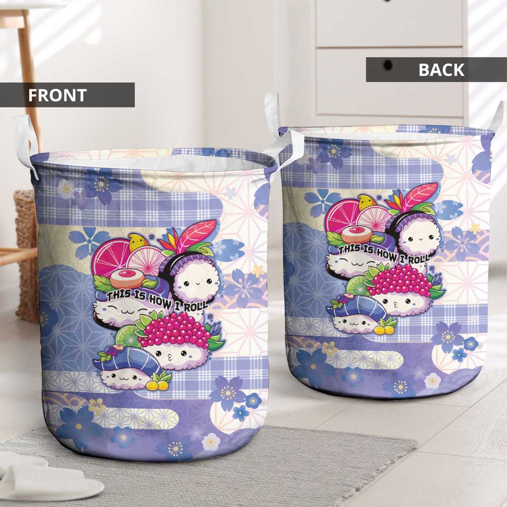 Japanese Kawaii Sushi Laundry Basket Blue Wagara Palaka This Is How I Roll LT9 - Polynesian Pride
