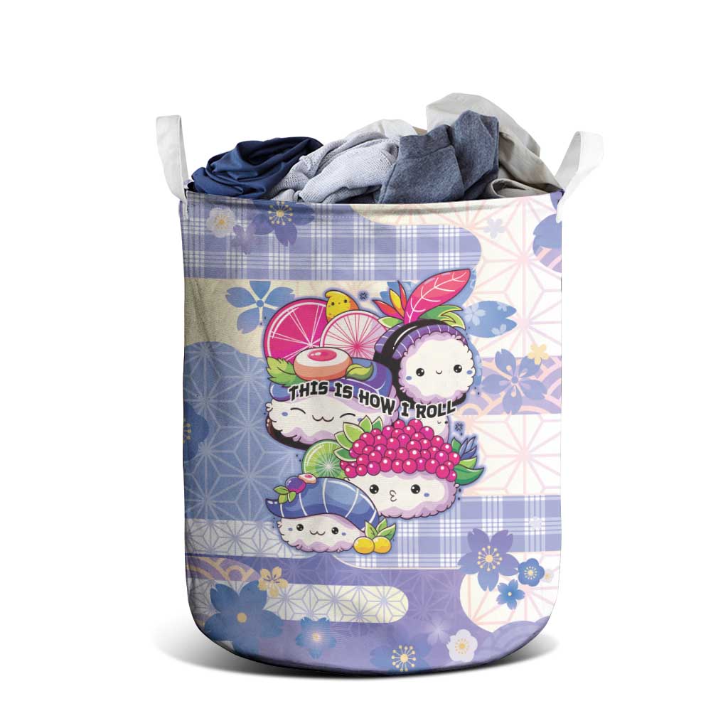 Japanese Kawaii Sushi Laundry Basket Blue Wagara Palaka This Is How I Roll LT9 - Polynesian Pride