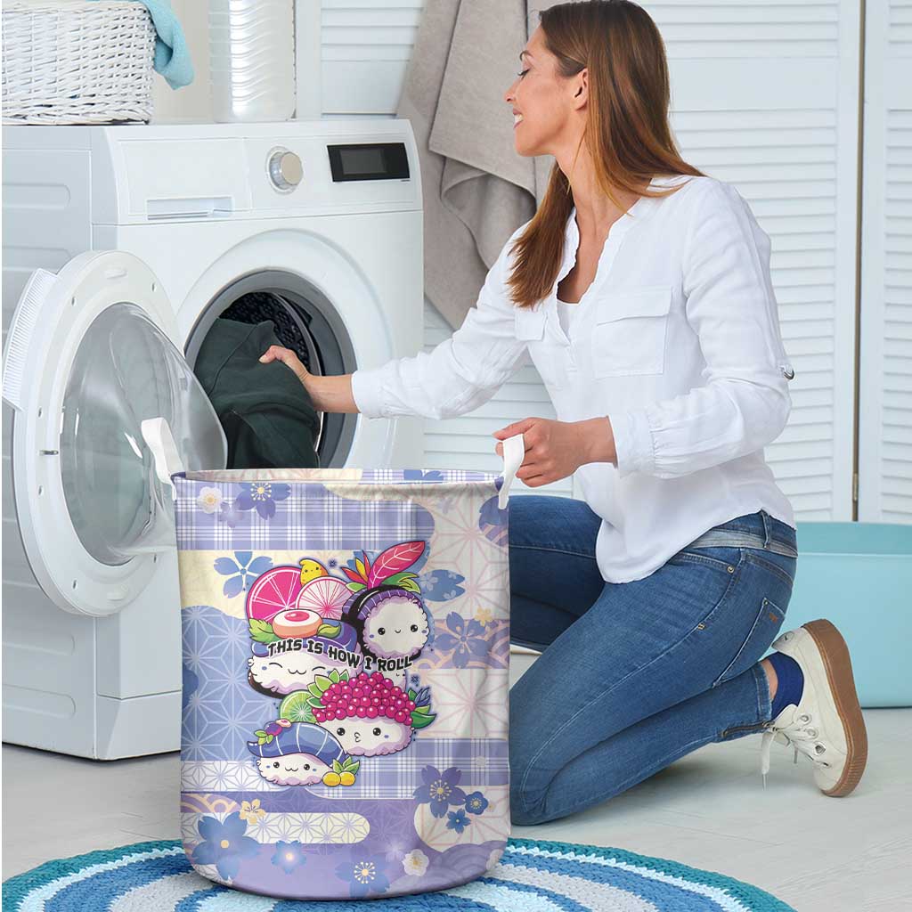 Japanese Kawaii Sushi Laundry Basket Blue Wagara Palaka This Is How I Roll LT9 - Polynesian Pride