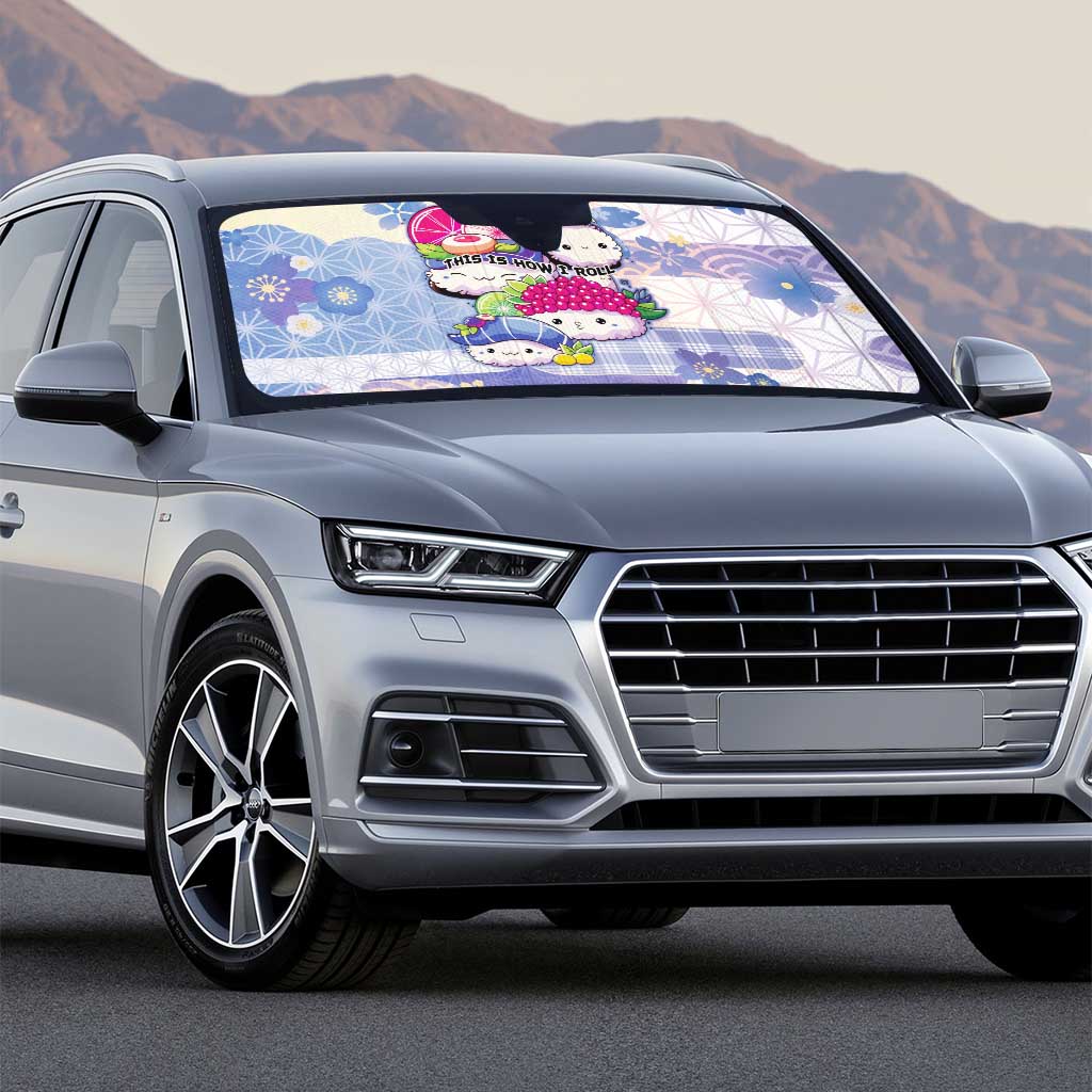 Japanese Kawaii Sushi Auto Sun Shade Blue Wagara Palaka This Is How I Roll LT9 - Polynesian Pride