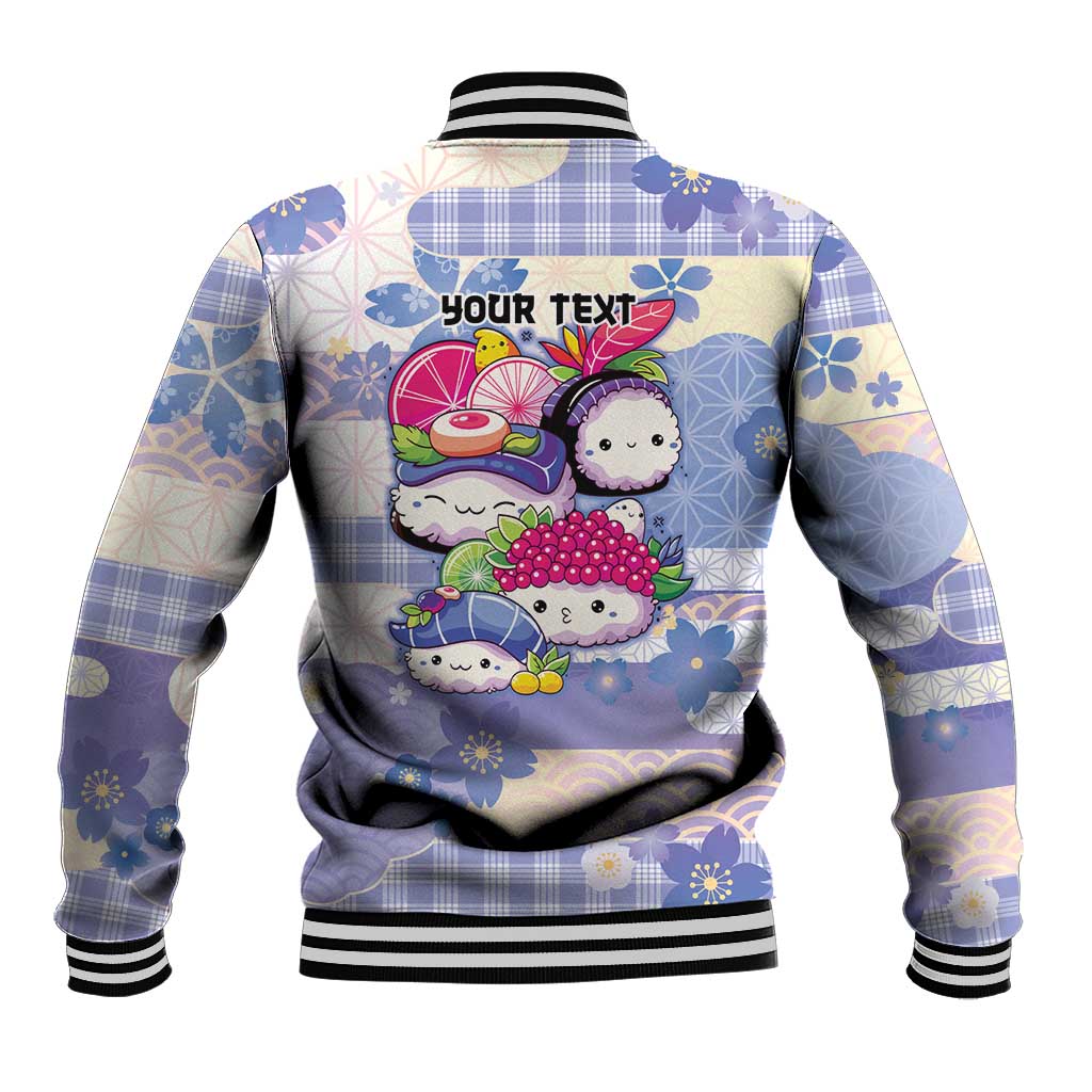 Personalized Japanese Kawaii Sushi Baseball Jacket Blue Wagara Palaka This Is How I Roll LT9 - Polynesian Pride