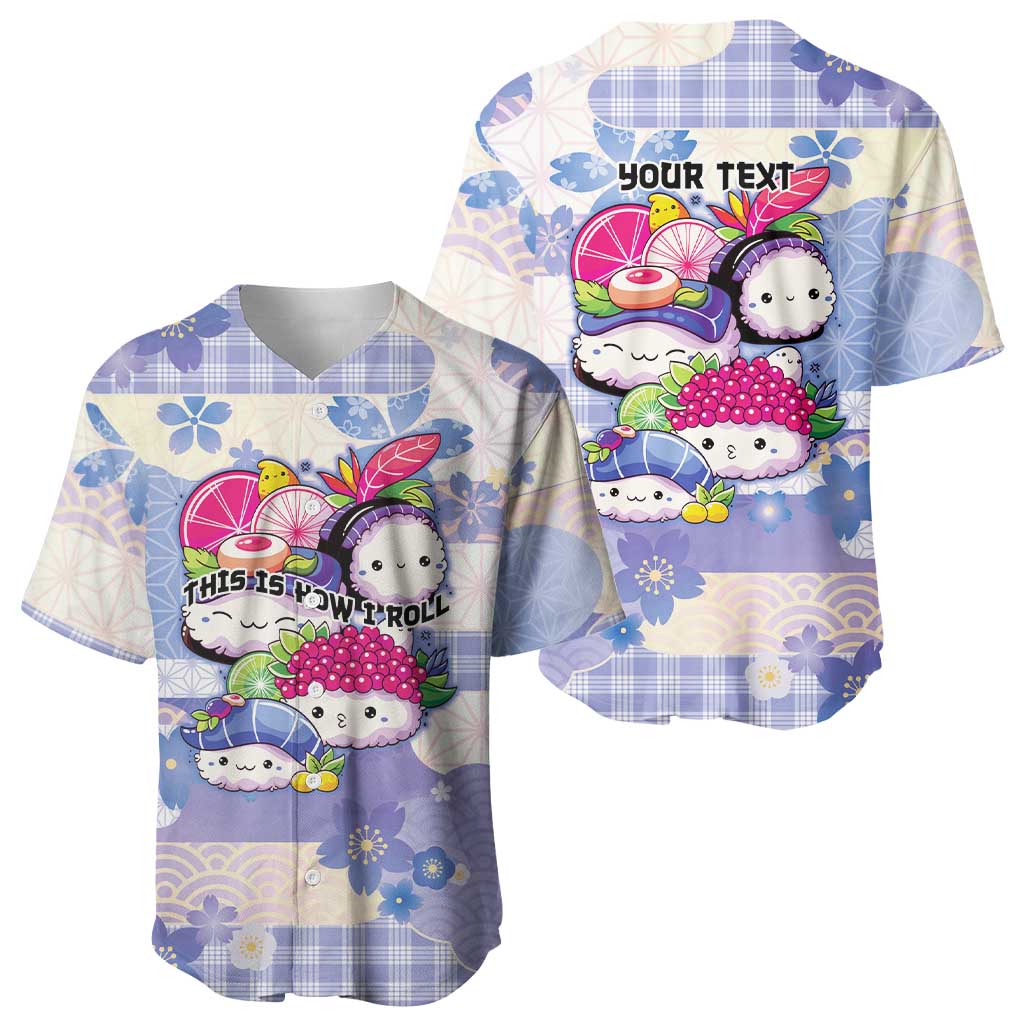 Personalized Japanese Kawaii Sushi Baseball Jersey Blue Wagara Palaka This Is How I Roll LT9 - Polynesian Pride