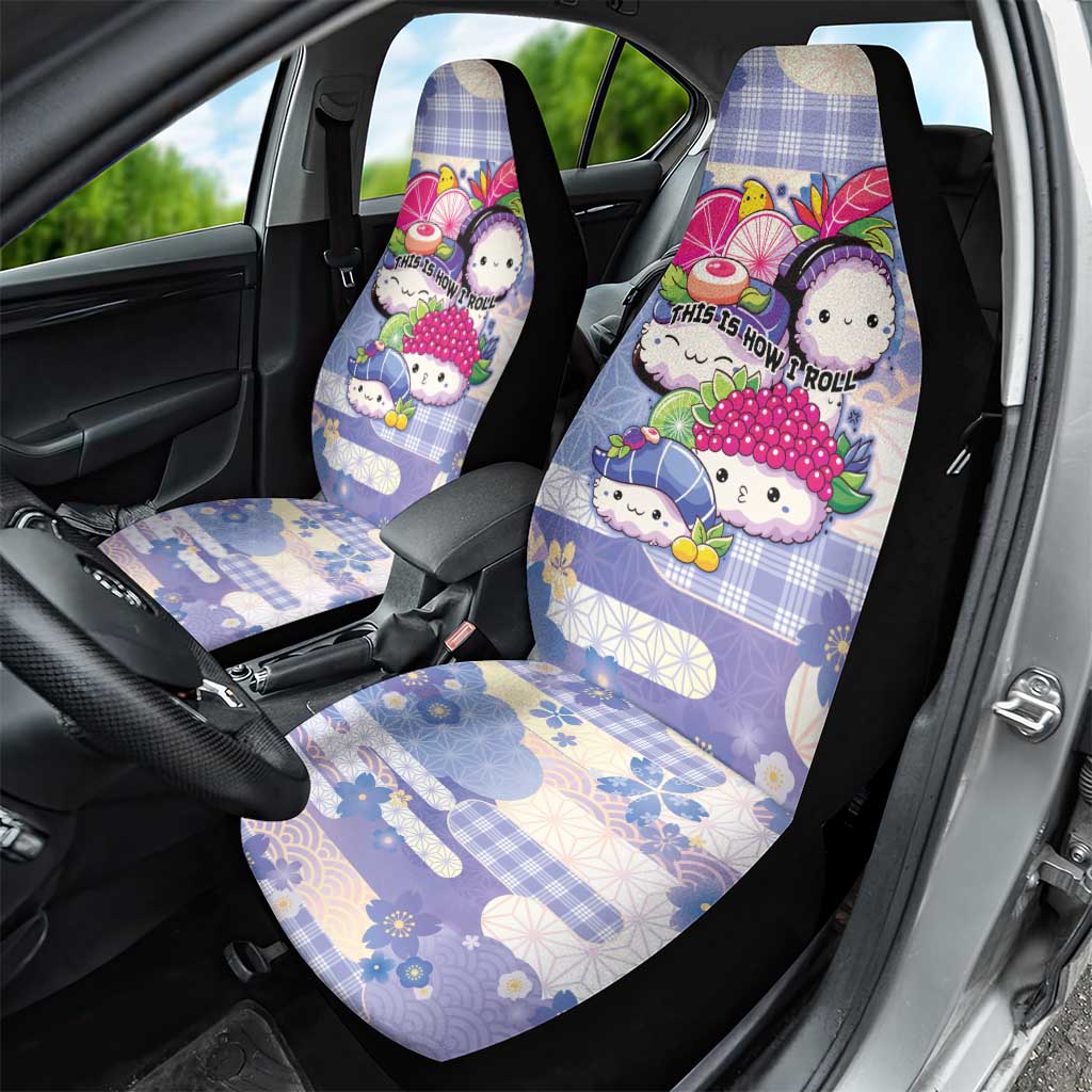 Japanese Kawaii Sushi Car Seat Cover Blue Wagara Palaka This Is How I Roll LT9 - Polynesian Pride