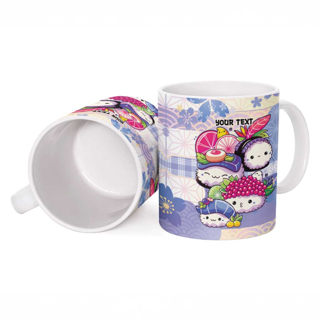 Personalized Japanese Kawaii Sushi Ceramic Mug Blue Wagara Palaka This Is How I Roll LT9 - Polynesian Pride