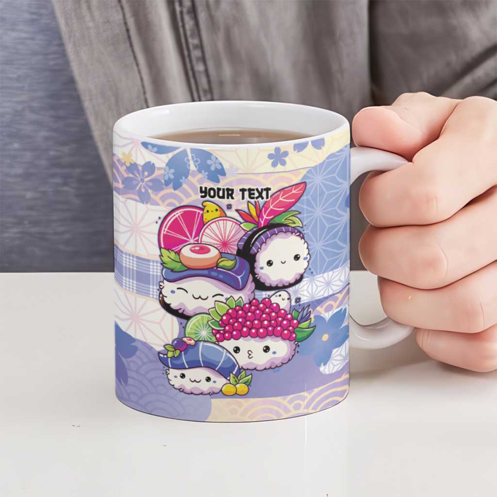 Personalized Japanese Kawaii Sushi Ceramic Mug Blue Wagara Palaka This Is How I Roll LT9 - Polynesian Pride