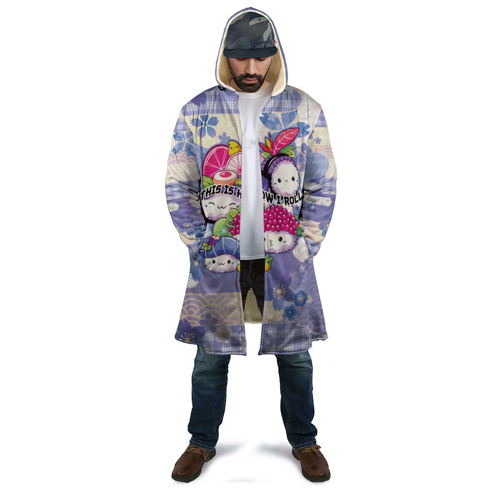Personalized Japanese Kawaii Sushi Cloak Blue Wagara Palaka This Is How I Roll LT9 - Polynesian Pride