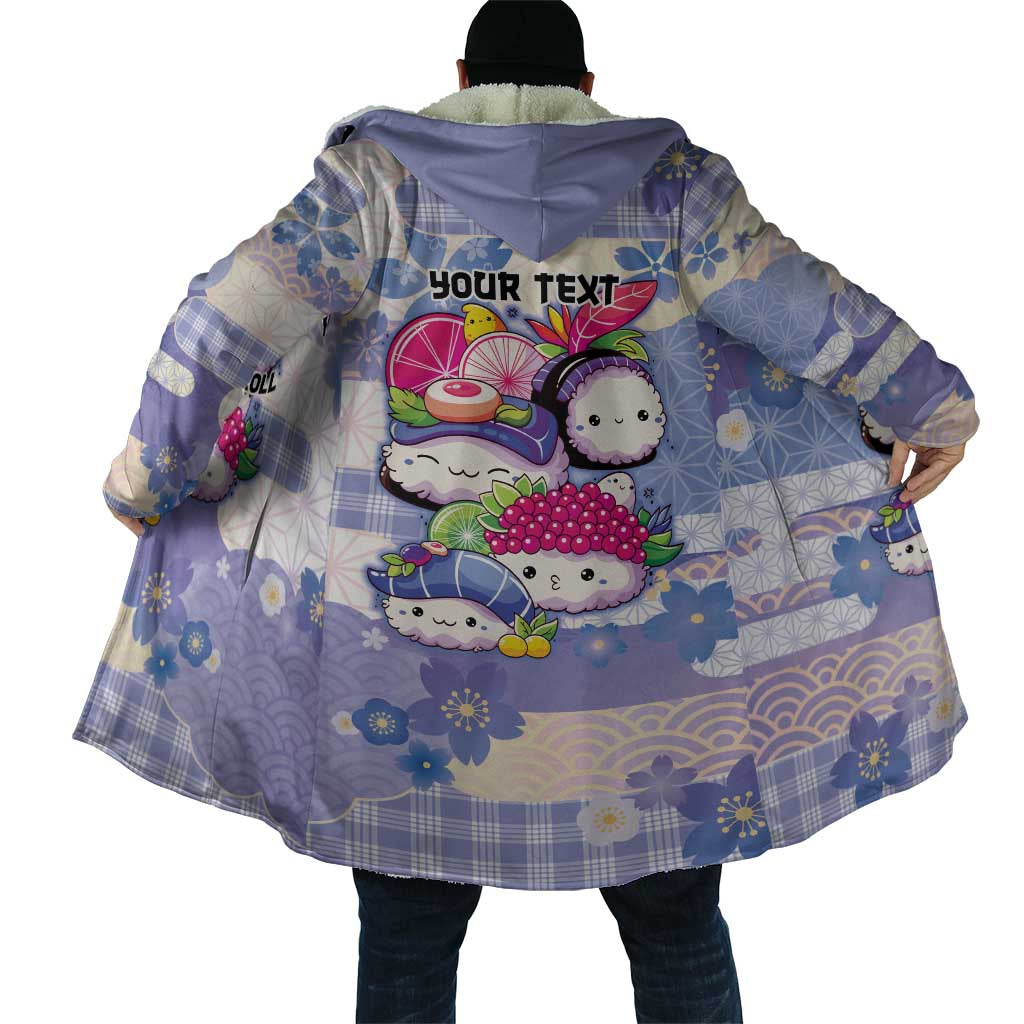 Personalized Japanese Kawaii Sushi Cloak Blue Wagara Palaka This Is How I Roll LT9 - Polynesian Pride