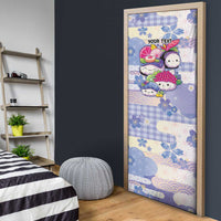 Personalized Japanese Kawaii Sushi Door Cover Blue Wagara Palaka This Is How I Roll LT9 - Polynesian Pride