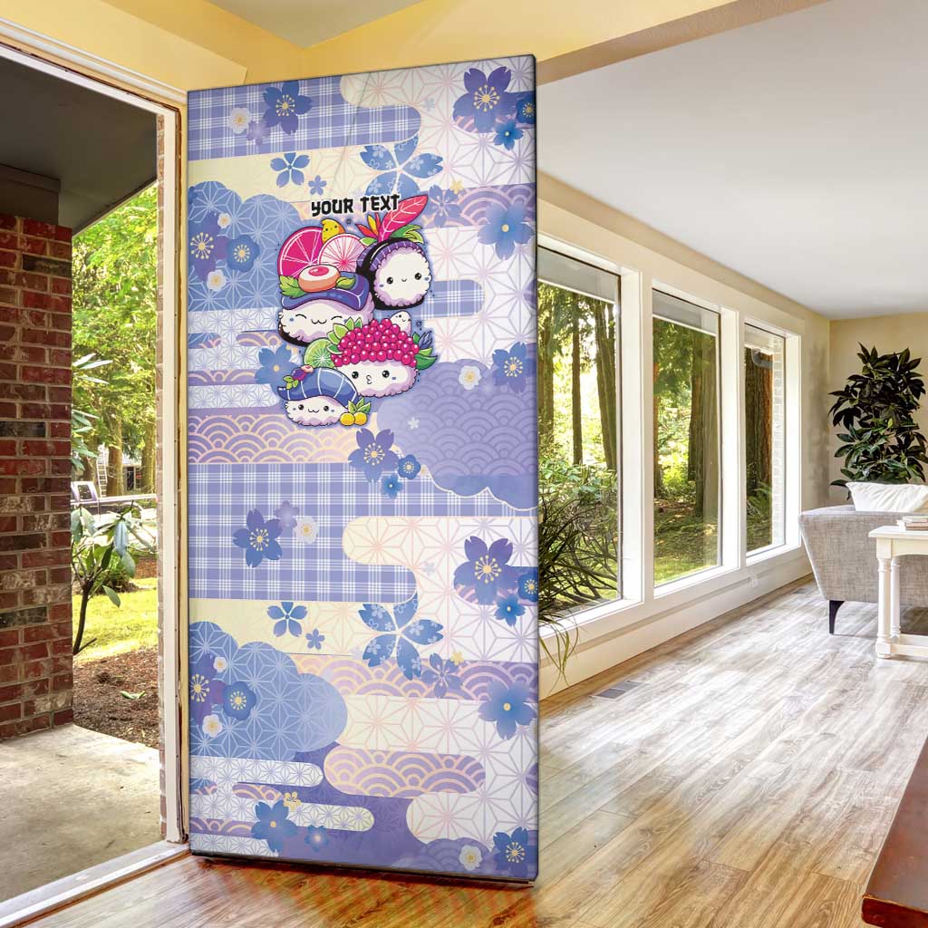 Personalized Japanese Kawaii Sushi Door Cover Blue Wagara Palaka This Is How I Roll LT9 - Polynesian Pride