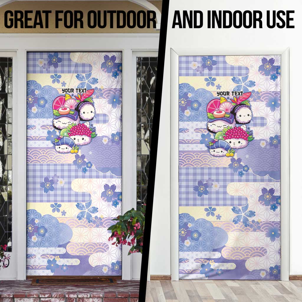 Personalized Japanese Kawaii Sushi Door Cover Blue Wagara Palaka This Is How I Roll LT9 - Polynesian Pride