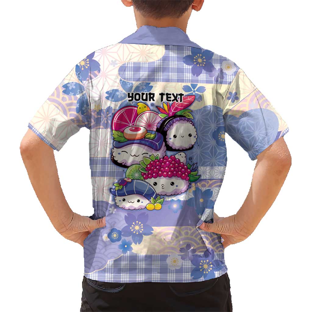Personalized Japanese Kawaii Sushi Family Matching Long Sleeve Bodycon Dress and Hawaiian Shirt Blue Wagara Palaka This Is How I Roll