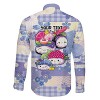 Personalized Japanese Kawaii Sushi Family Matching Off Shoulder Maxi Dress and Hawaiian Shirt Blue Wagara Palaka This Is How I Roll