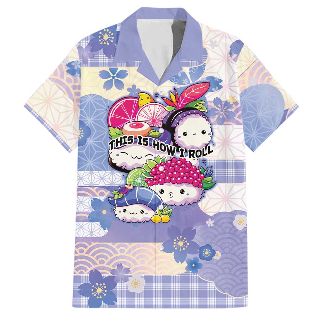 Personalized Japanese Kawaii Sushi Family Matching Off Shoulder Short Dress and Hawaiian Shirt Blue Wagara Palaka This Is How I Roll