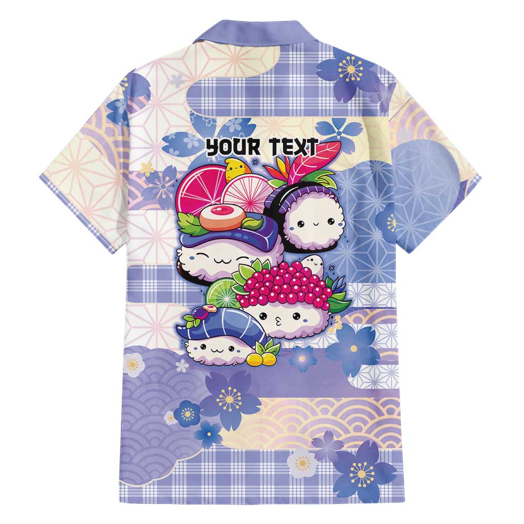 Personalized Japanese Kawaii Sushi Family Matching Off Shoulder Short Dress and Hawaiian Shirt Blue Wagara Palaka This Is How I Roll