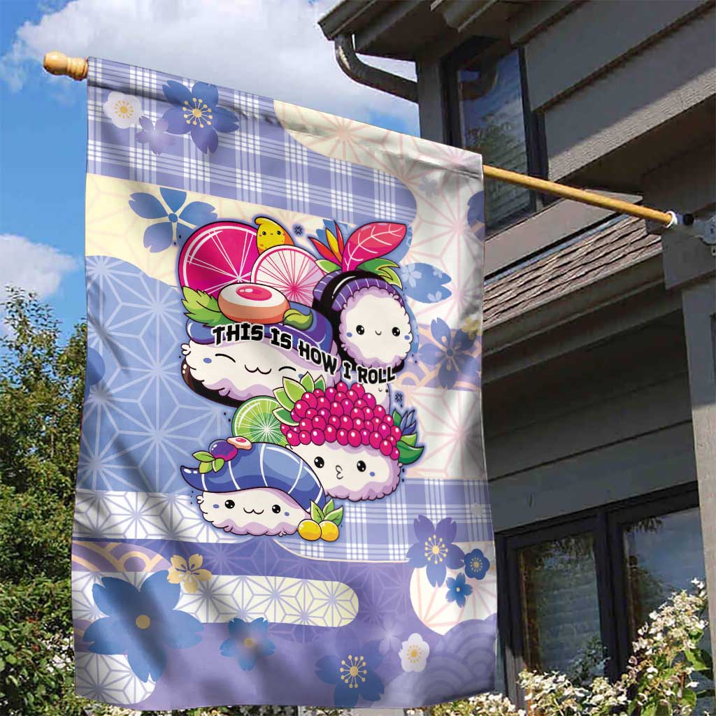 Japanese Kawaii Sushi Garden Flag Blue Wagara Palaka This Is How I Roll LT9 - Polynesian Pride