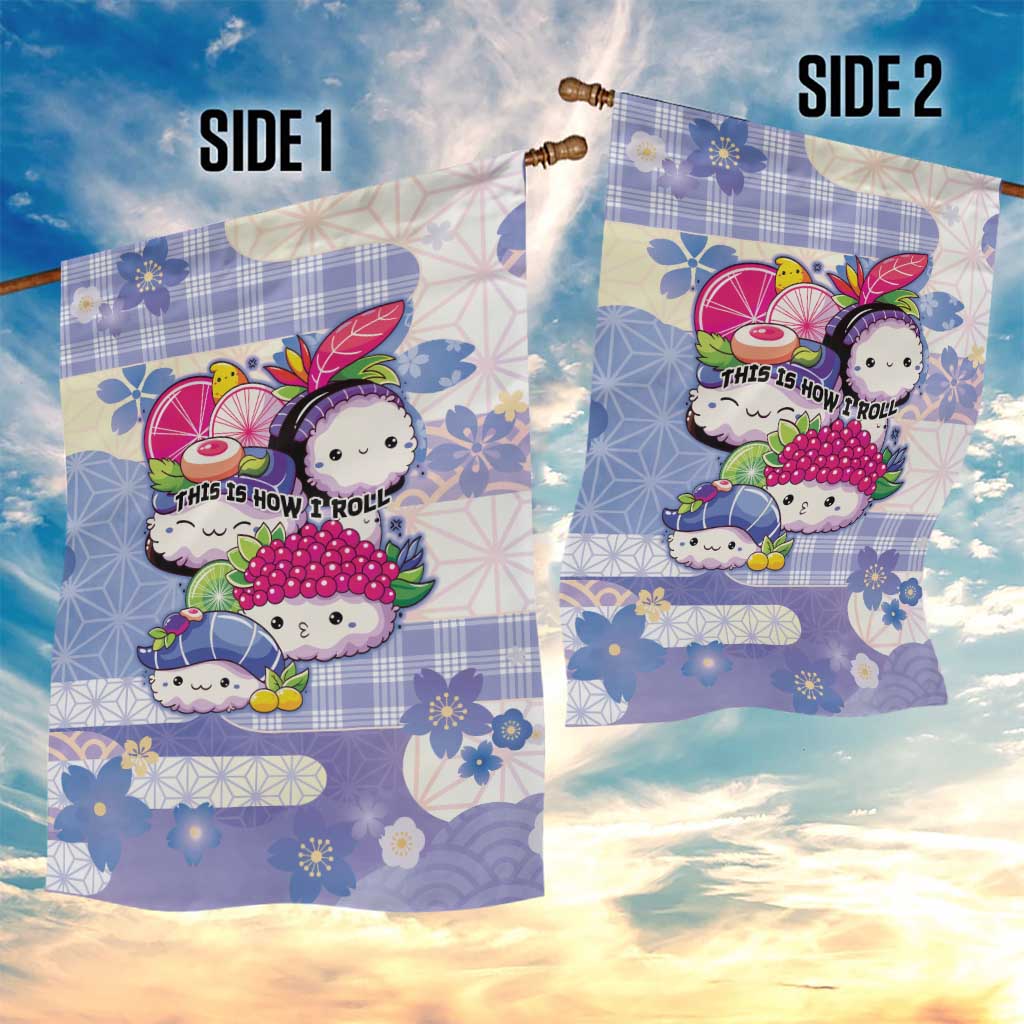 Japanese Kawaii Sushi Garden Flag Blue Wagara Palaka This Is How I Roll LT9 - Polynesian Pride