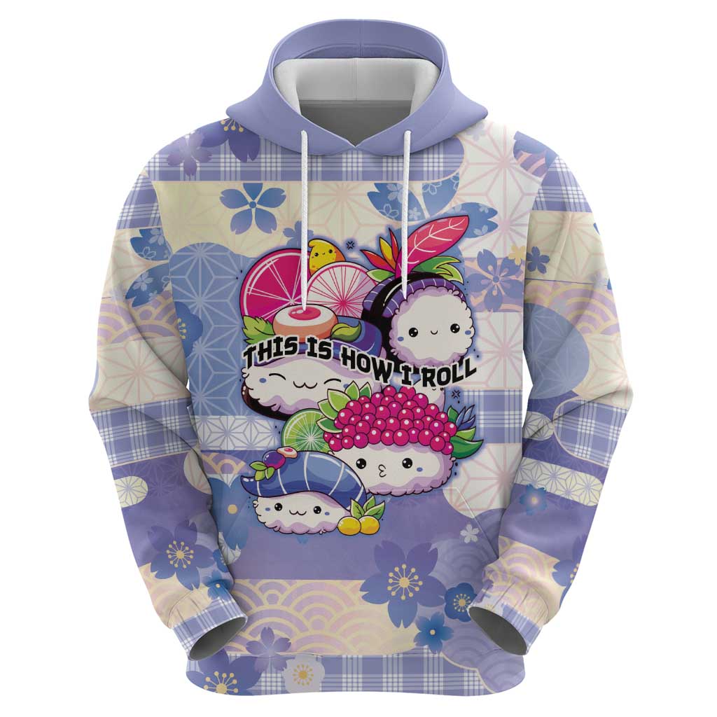 Personalized Japanese Kawaii Sushi Hoodie Blue Wagara Palaka This Is How I Roll LT9 - Polynesian Pride