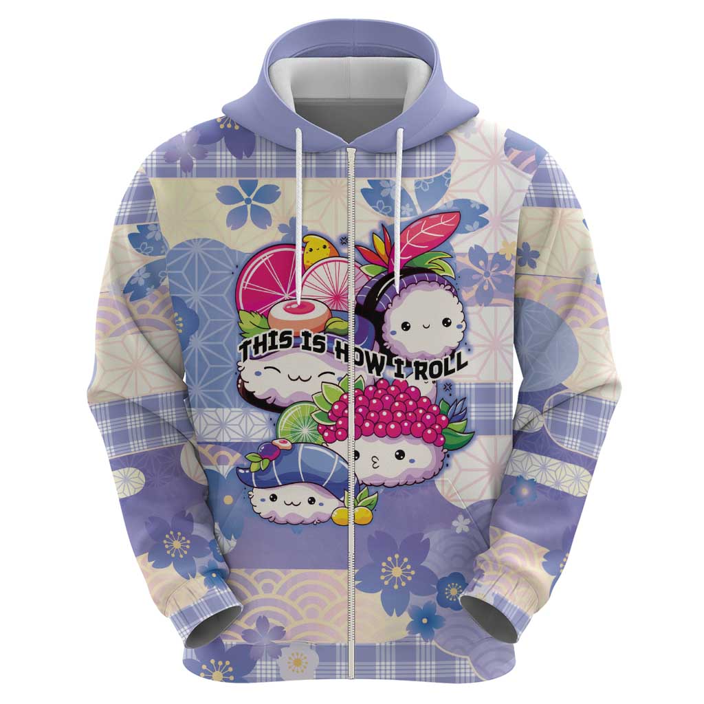 Personalized Japanese Kawaii Sushi Hoodie Blue Wagara Palaka This Is How I Roll LT9 - Polynesian Pride