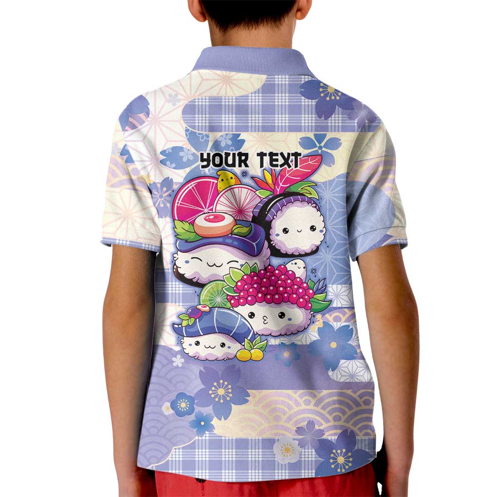 Personalized Japanese Kawaii Sushi Kid Polo Shirt Blue Wagara Palaka This Is How I Roll LT9 - Polynesian Pride