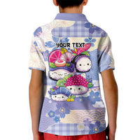 Personalized Japanese Kawaii Sushi Kid Polo Shirt Blue Wagara Palaka This Is How I Roll LT9 - Polynesian Pride