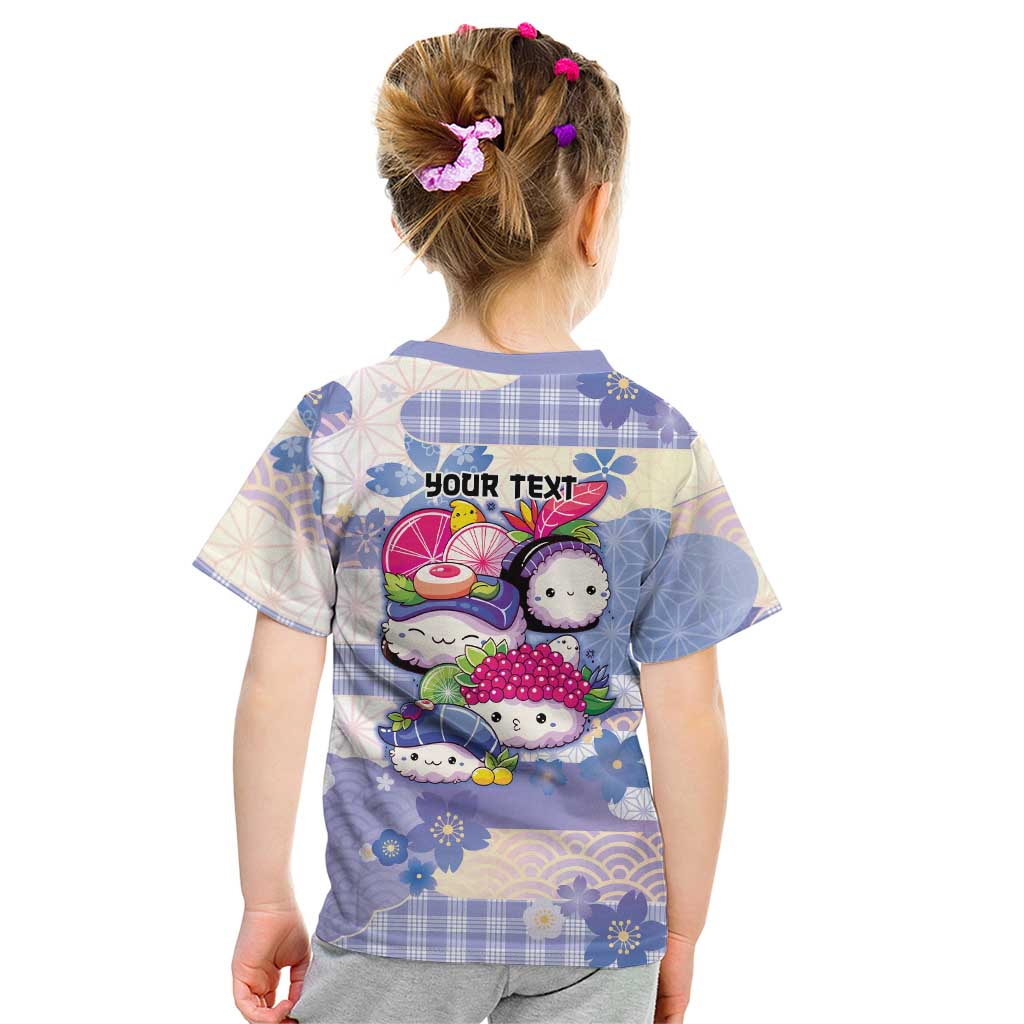 Personalized Japanese Kawaii Sushi Kid T Shirt Blue Wagara Palaka This Is How I Roll LT9 - Polynesian Pride