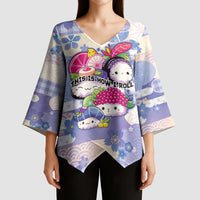 Personalized Japanese Kawaii Sushi Kimono Sleeve Blouse Blue Wagara Palaka This Is How I Roll LT9 - Polynesian Pride