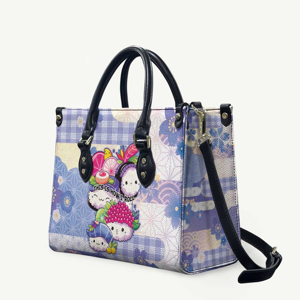 Japanese Kawaii Sushi Leather Bag Blue Wagara Palaka This Is How I Roll LT9 Blue - Polynesian Pride