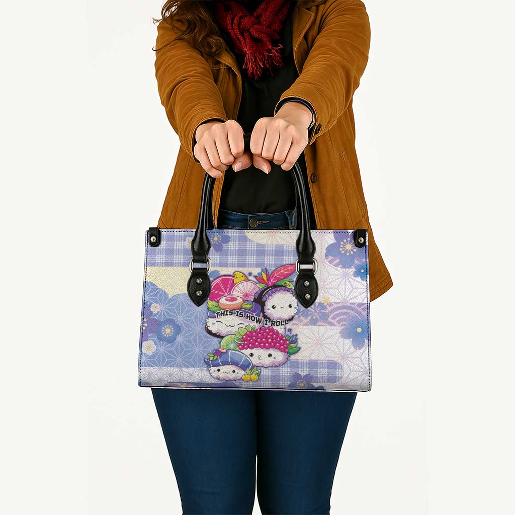 Japanese Kawaii Sushi Leather Bag Blue Wagara Palaka This Is How I Roll LT9 - Polynesian Pride
