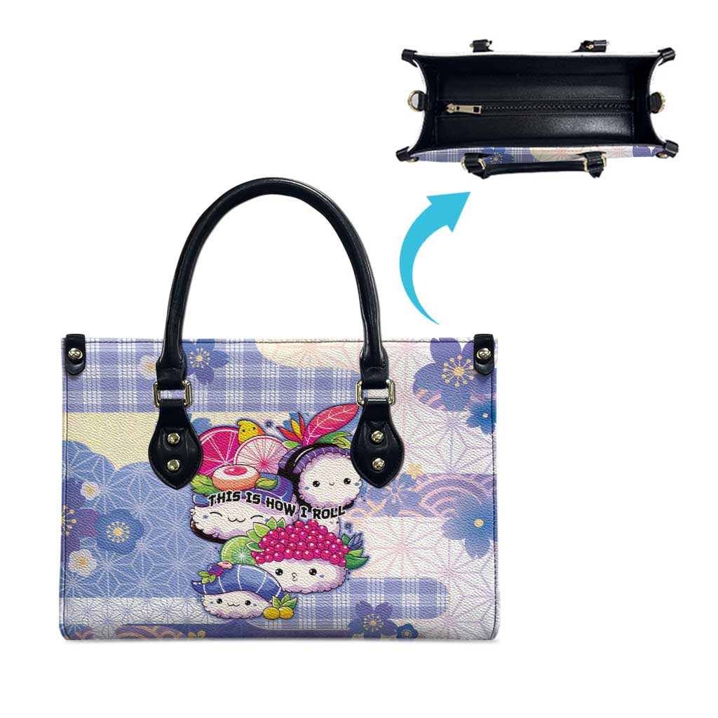 Japanese Kawaii Sushi Leather Bag Blue Wagara Palaka This Is How I Roll LT9 - Polynesian Pride