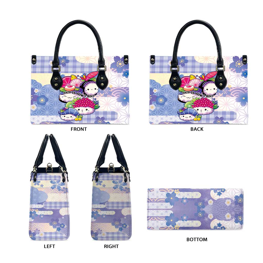Japanese Kawaii Sushi Leather Bag Blue Wagara Palaka This Is How I Roll LT9 - Polynesian Pride