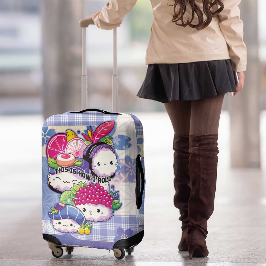 Japanese Kawaii Sushi Luggage Cover Blue Wagara Palaka This Is How I Roll LT9 - Polynesian Pride