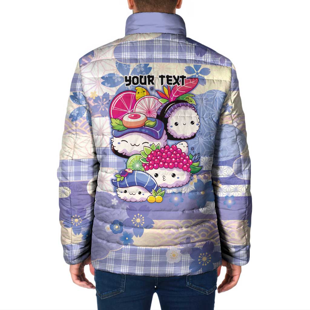 Personalized Japanese Kawaii Sushi Padded Jacket Blue Wagara Palaka This Is How I Roll LT9 - Polynesian Pride