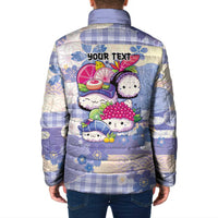 Personalized Japanese Kawaii Sushi Padded Jacket Blue Wagara Palaka This Is How I Roll LT9 - Polynesian Pride