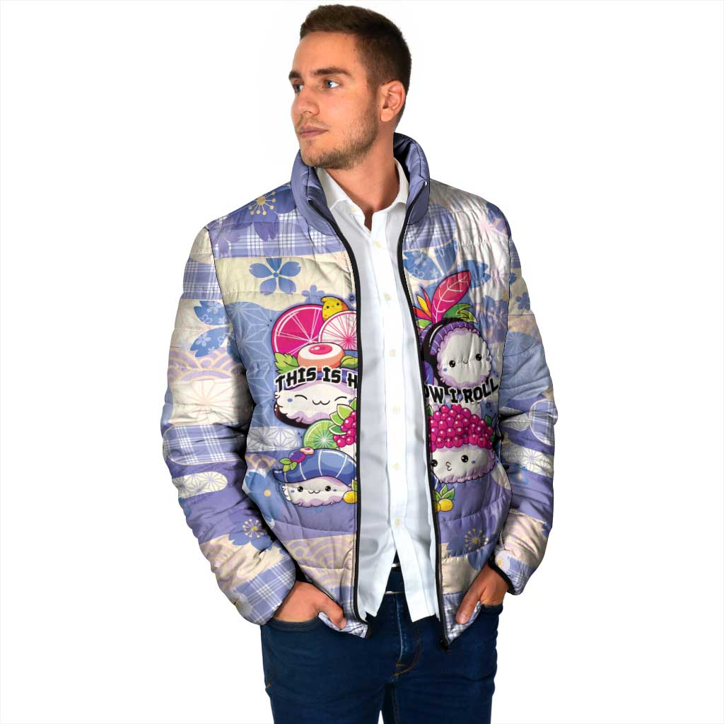 Personalized Japanese Kawaii Sushi Padded Jacket Blue Wagara Palaka This Is How I Roll LT9 - Polynesian Pride