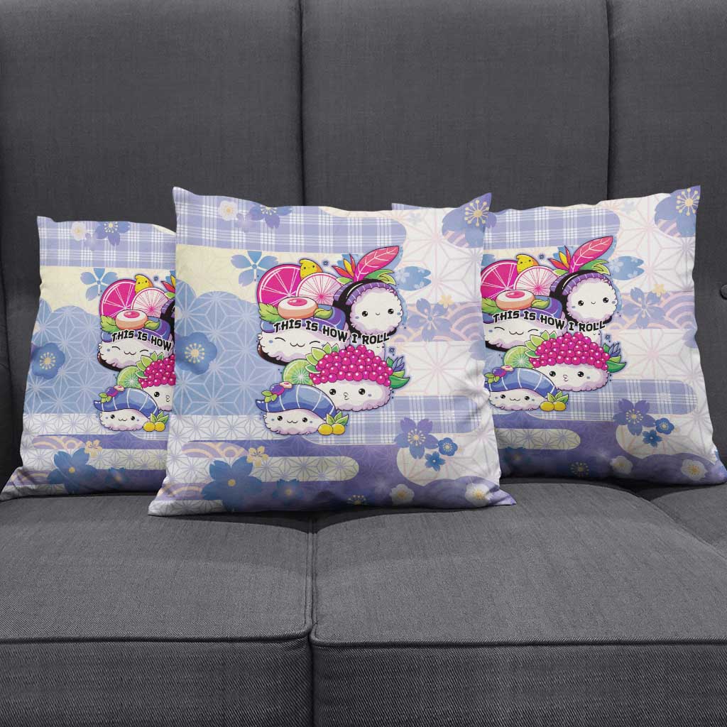 Japanese Kawaii Sushi Pillow Cover Blue Wagara Palaka This Is How I Roll