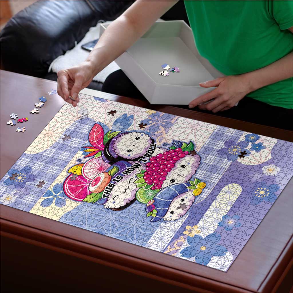 Japanese Kawaii Sushi Puzzle Blue Wagara Palaka This Is How I Roll LT9 - Polynesian Pride