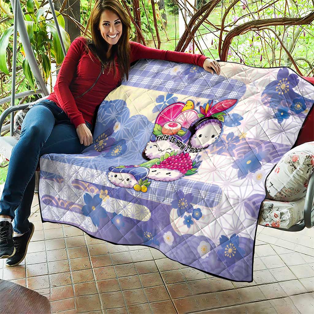 Japanese Kawaii Sushi Quilt Blue Wagara Palaka This Is How I Roll LT9 - Polynesian Pride