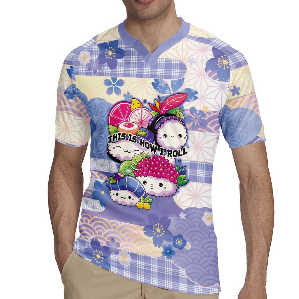 Personalized Japanese Kawaii Sushi Rugby Jersey Blue Wagara Palaka This Is How I Roll LT9 - Polynesian Pride