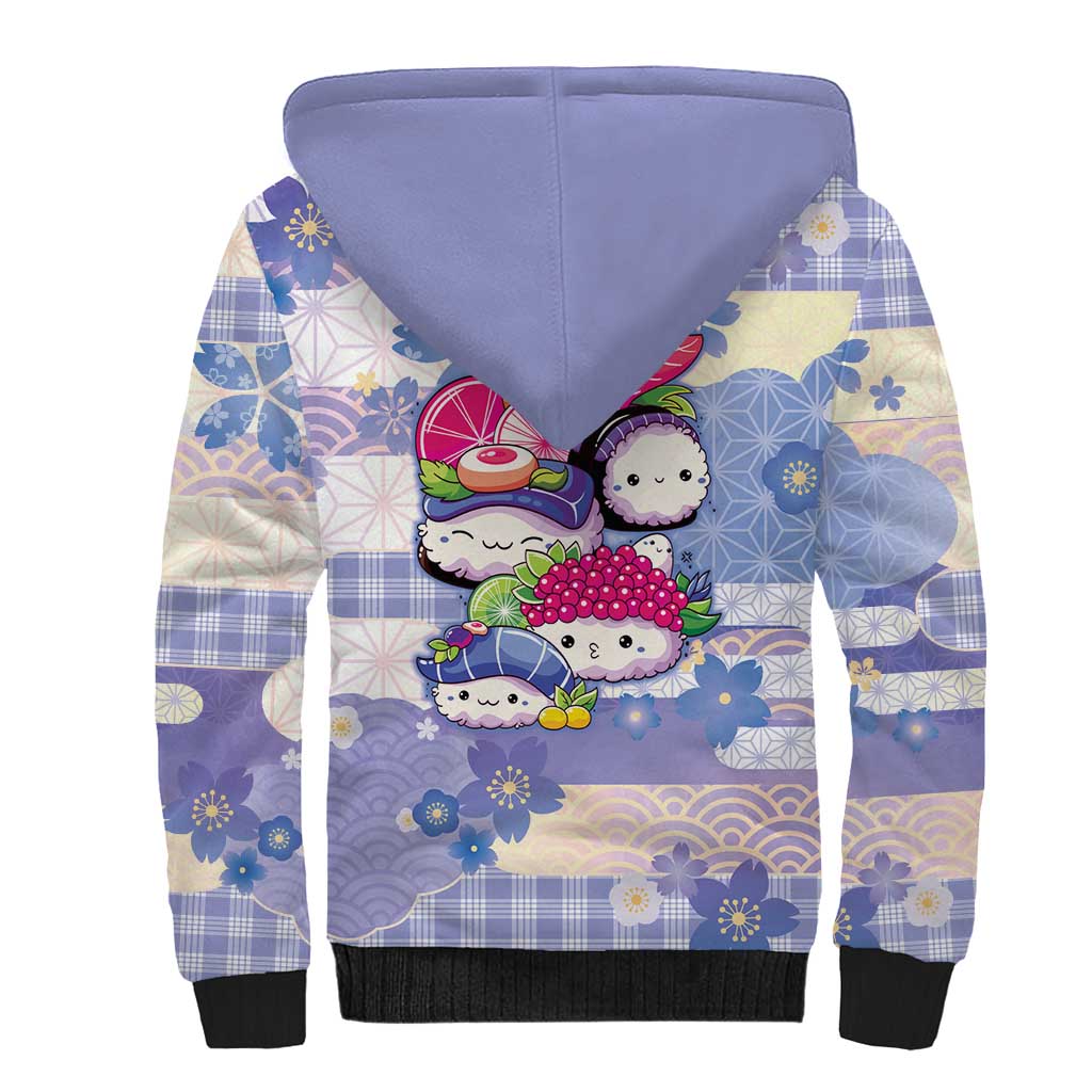 Personalized Japanese Kawaii Sushi Sherpa Hoodie Blue Wagara Palaka This Is How I Roll LT9 - Polynesian Pride