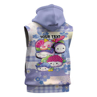 Personalized Japanese Kawaii Sushi Sleeveless Zip Hoodie Blue Wagara Palaka This Is How I Roll LT9 - Polynesian Pride