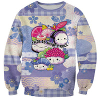Personalized Japanese Kawaii Sushi Sweatshirt Blue Wagara Palaka This Is How I Roll LT9 Unisex Blue - Polynesian Pride