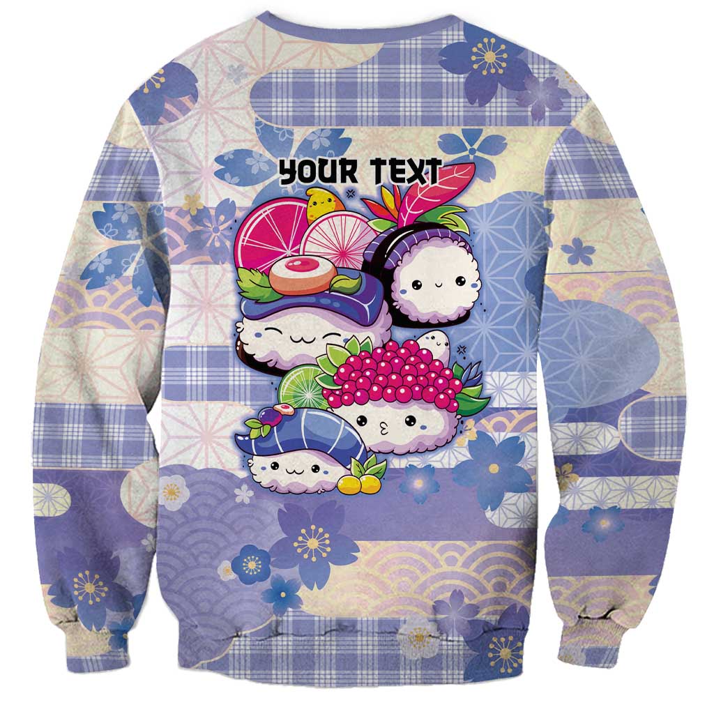 Personalized Japanese Kawaii Sushi Sweatshirt Blue Wagara Palaka This Is How I Roll LT9 - Polynesian Pride