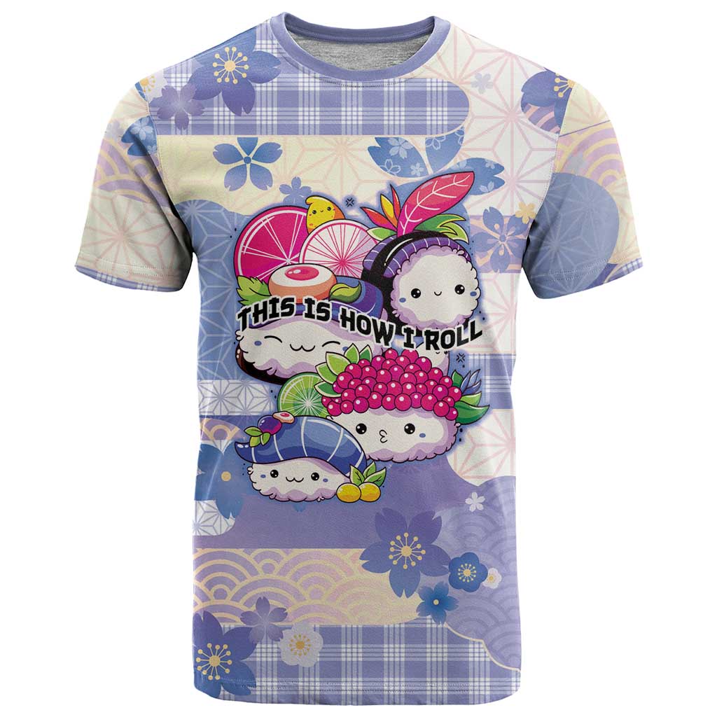 Personalized Japanese Kawaii Sushi T Shirt Blue Wagara Palaka This Is How I Roll LT9 Blue - Polynesian Pride