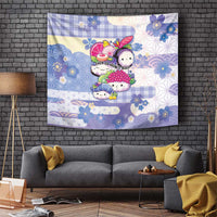 Japanese Kawaii Sushi Tapestry Blue Wagara Palaka This Is How I Roll LT9 Blue - Polynesian Pride