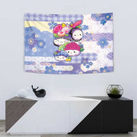 Japanese Kawaii Sushi Tapestry Blue Wagara Palaka This Is How I Roll LT9 - Polynesian Pride