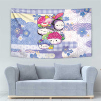Japanese Kawaii Sushi Tapestry Blue Wagara Palaka This Is How I Roll LT9 - Polynesian Pride