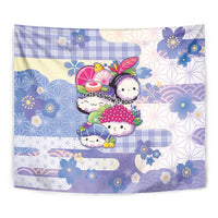 Japanese Kawaii Sushi Tapestry Blue Wagara Palaka This Is How I Roll LT9 - Polynesian Pride