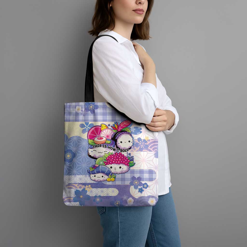 Japanese Kawaii Sushi Tote Bag Blue Wagara Palaka This Is How I Roll LT9 - Polynesian Pride